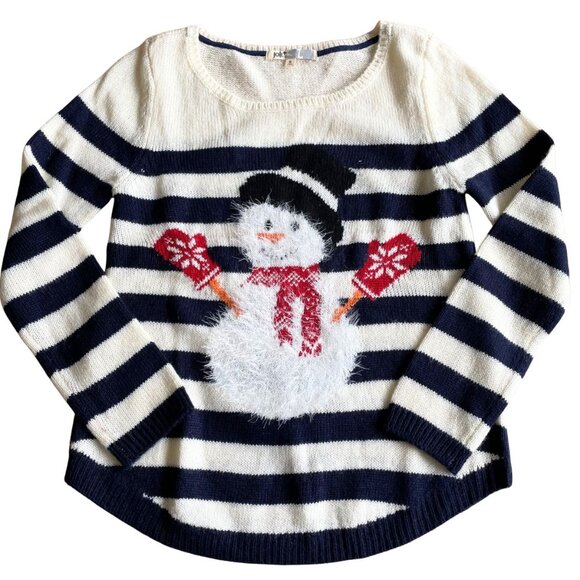 Jolt Fuzzy Snowman Christmas Sweater - Size Medium - Picture 1 of 6